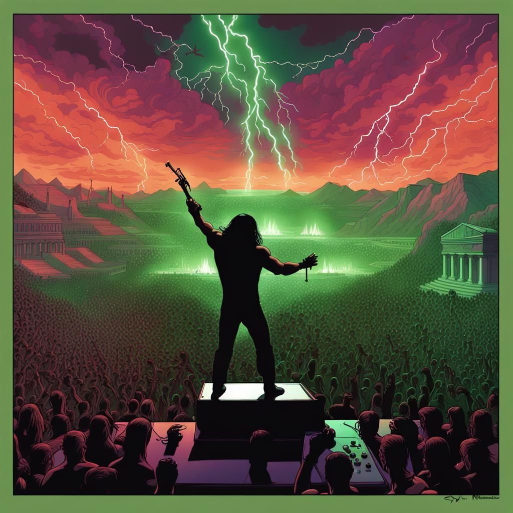 Peter Steele Concert in Ancient Greece, Syd Mead Style