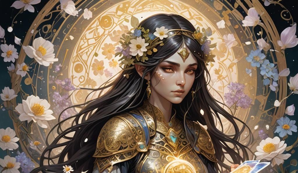 Iridescent Homunculus Tarot Cards in Comic Book Style