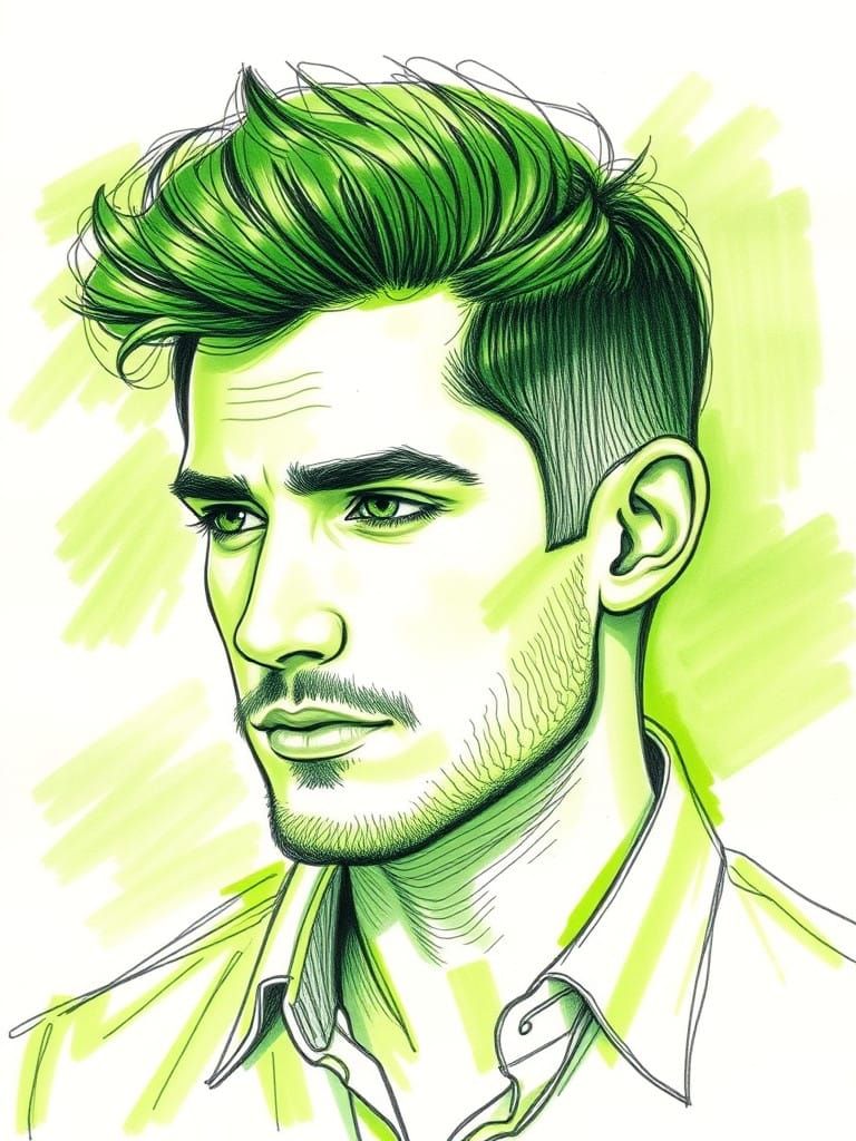 Vibrant Monochromatic Portrait in Green