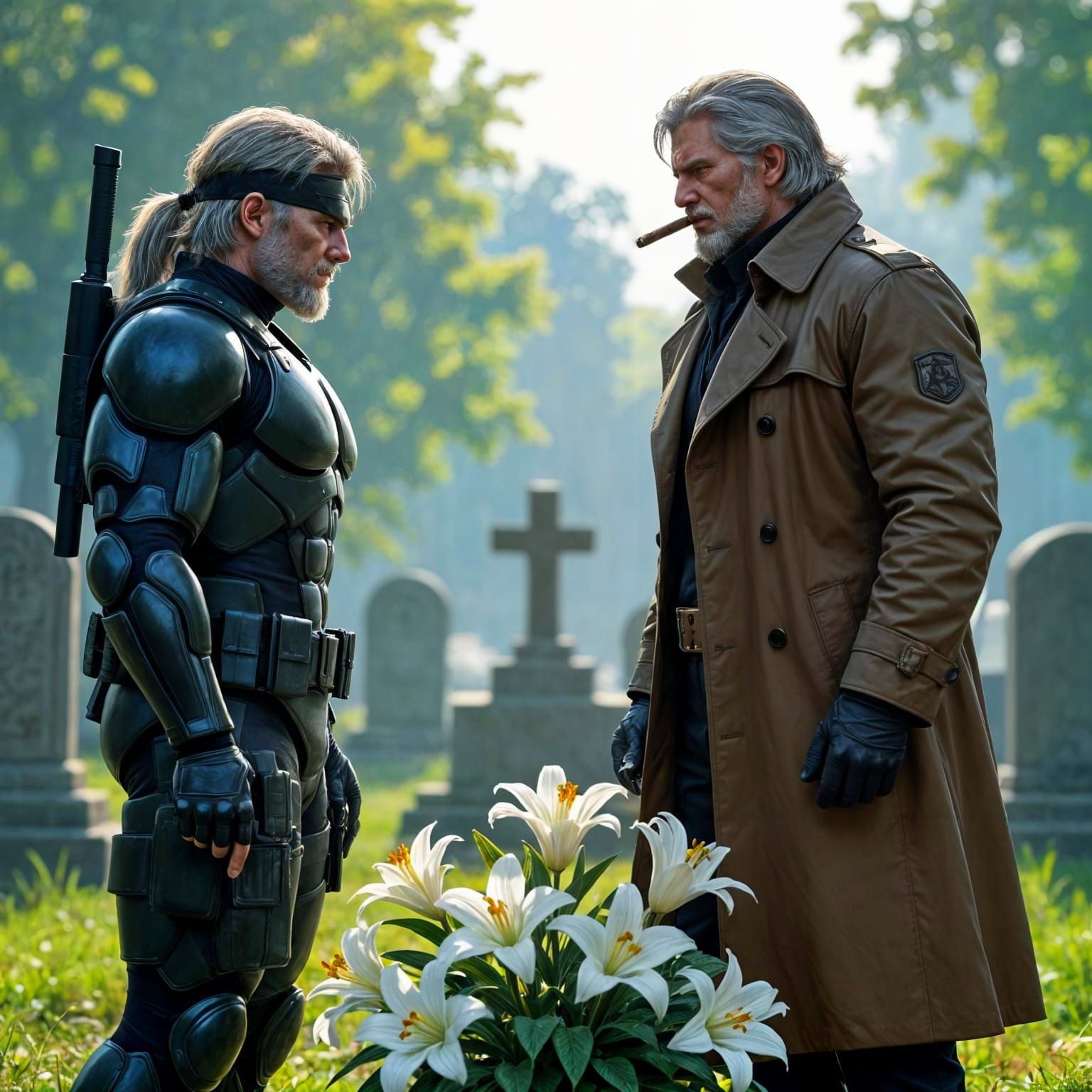 Old Snake & Big Boss (Old Sun) - Metal Gear Solid 4: Guns of...