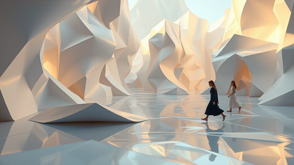 Paper World Navigation in Digital Painting Style