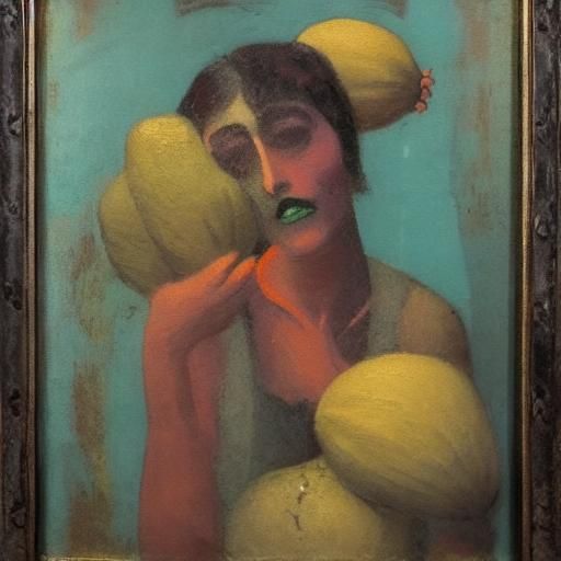 Vampire with Gourds in Expressionist Style