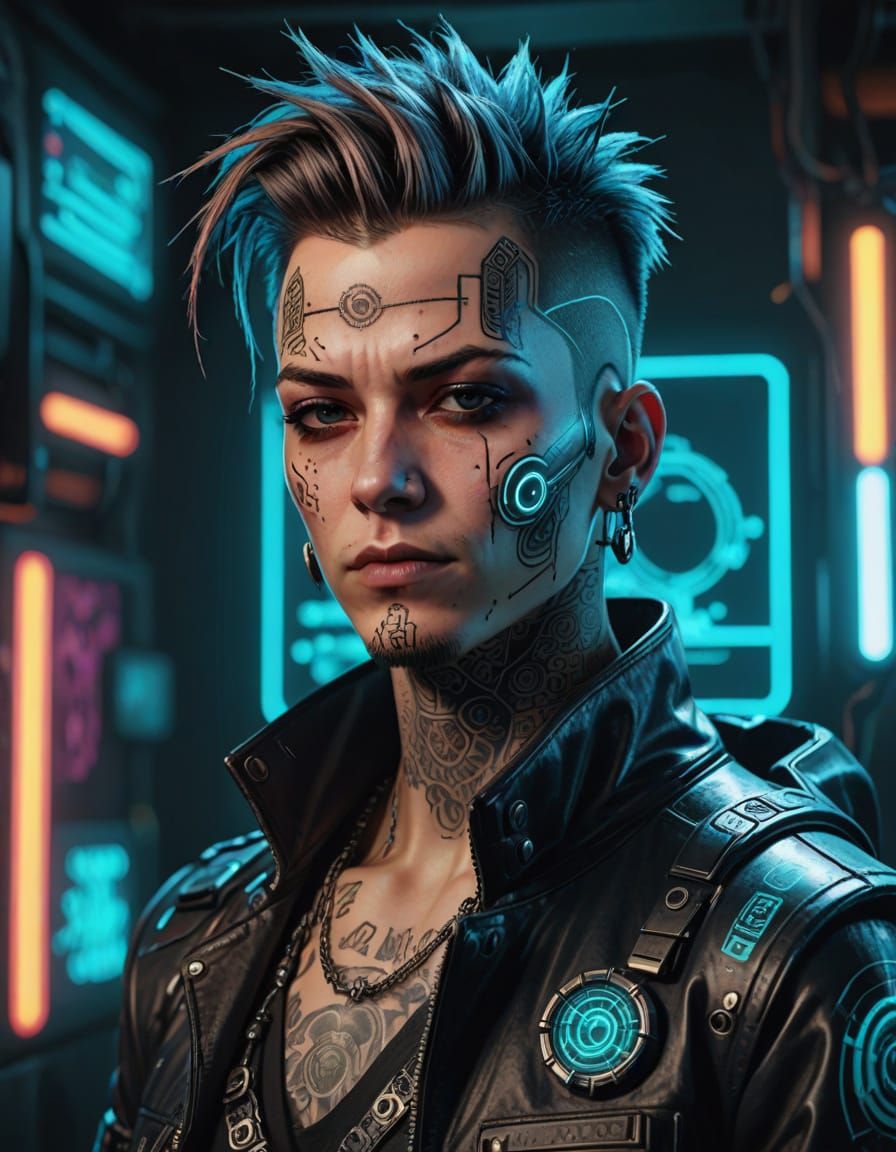 Portrait: Tattooed Cyberpunk