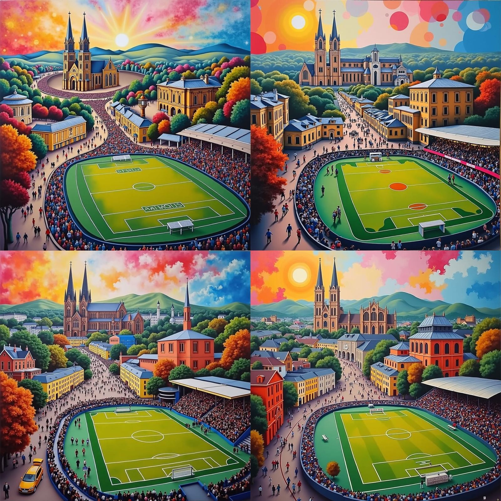 Armagh Landmarks Collage in Abstract Art Style