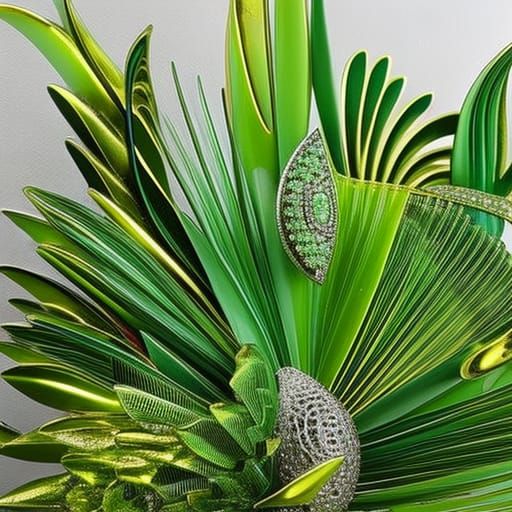 Green Jungle: Murano Glass and Crystal in Max Ernst Style