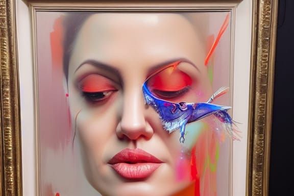 Angelina Jolie splash art Portrait