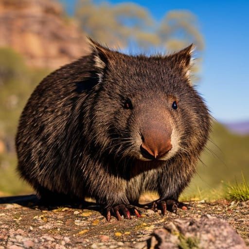 Wombat Warrior in Dungeon with Gold and Diamonds