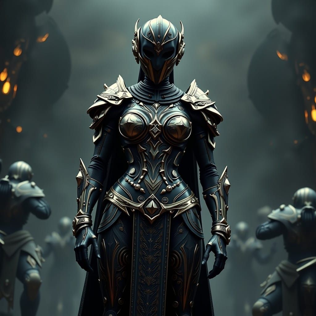 Ornate Iron Maiden Eddy in Dark Steel Exosuit