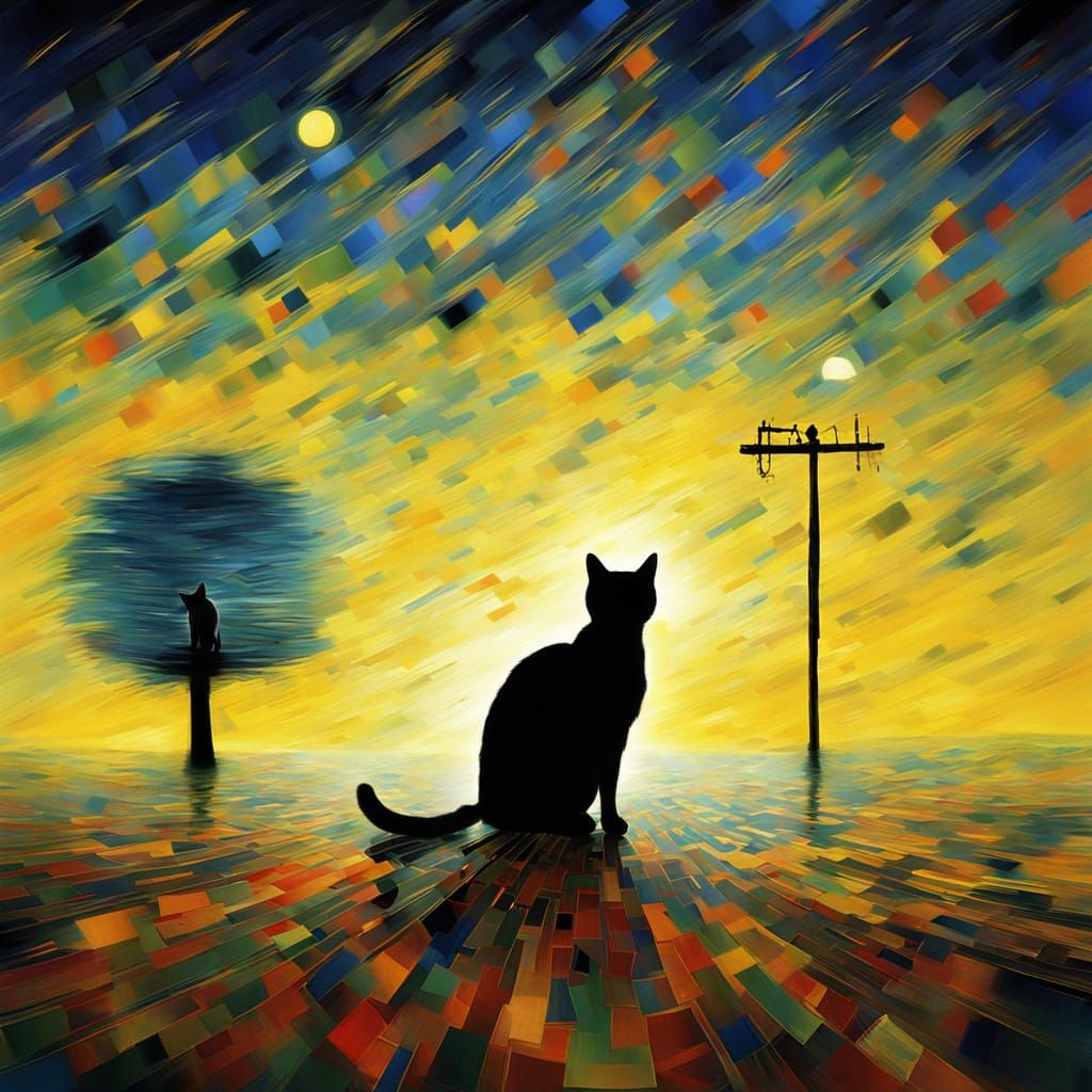 Feline Masterpiece in Vibrant Expressionism