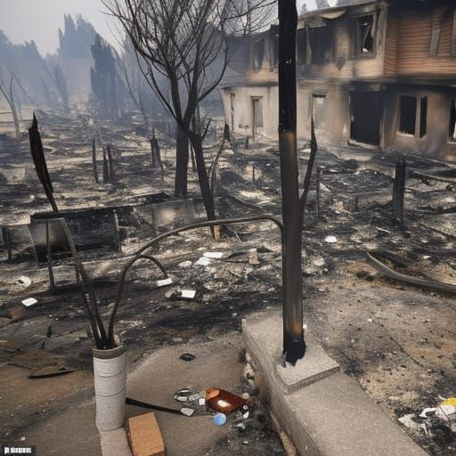 Post-War Village Remains: Detailed Matte Painting