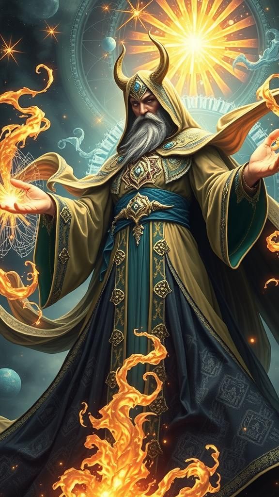 Mystical Mage Casting a Monumental Spell