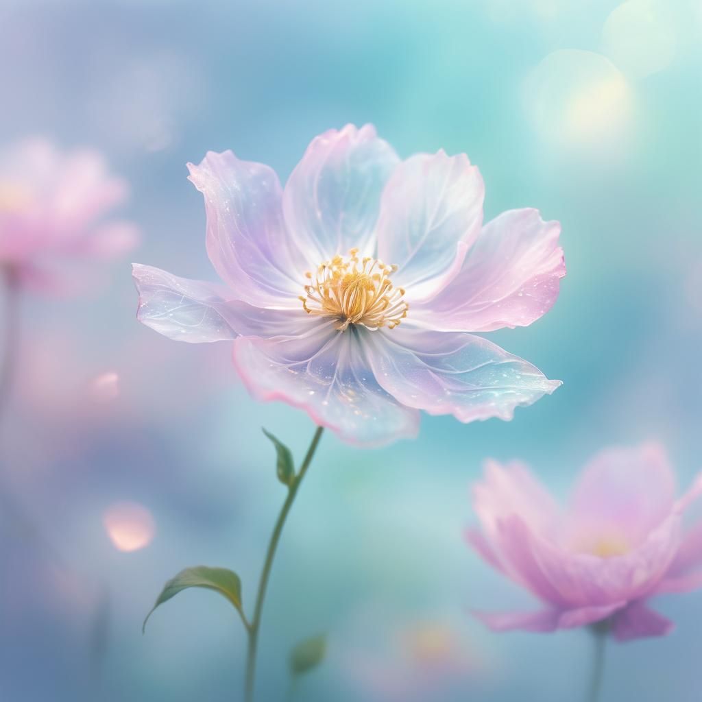 Ethereal Flower Blooms in Surreal Dreamscape