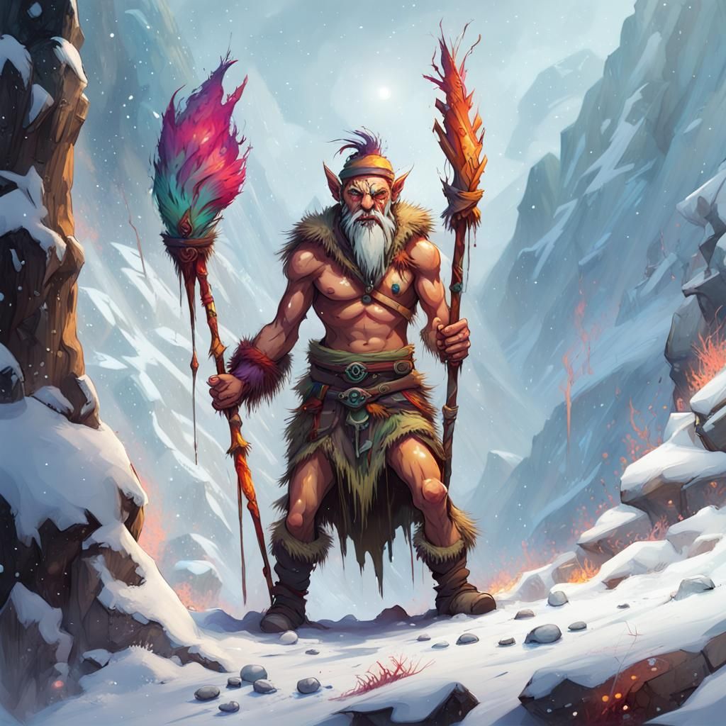 Winter Elf vs Bugbear: Graffiti Art Blizzard Battle