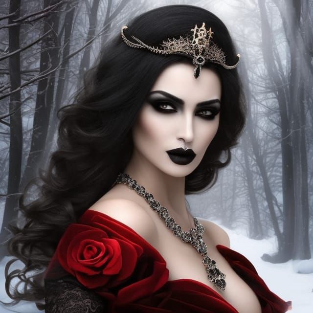 Stunning Gothic Queen Portrait in Royo Style