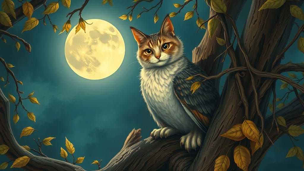 Gato Calico King in an Autumnal Forest Glade