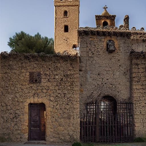 Santa Barabara village castle , Alicante, Spain