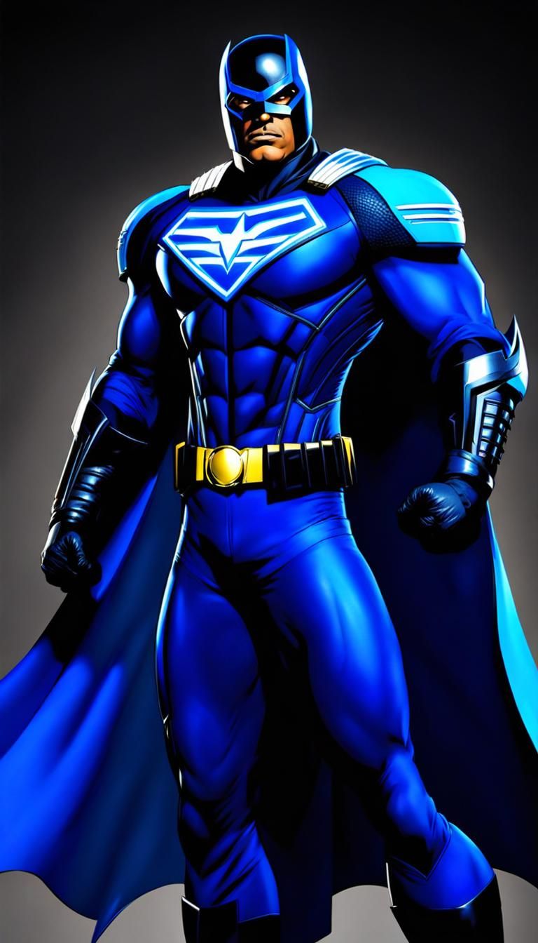 Blue Falcon: Crime-Fighting Superhero Illustration