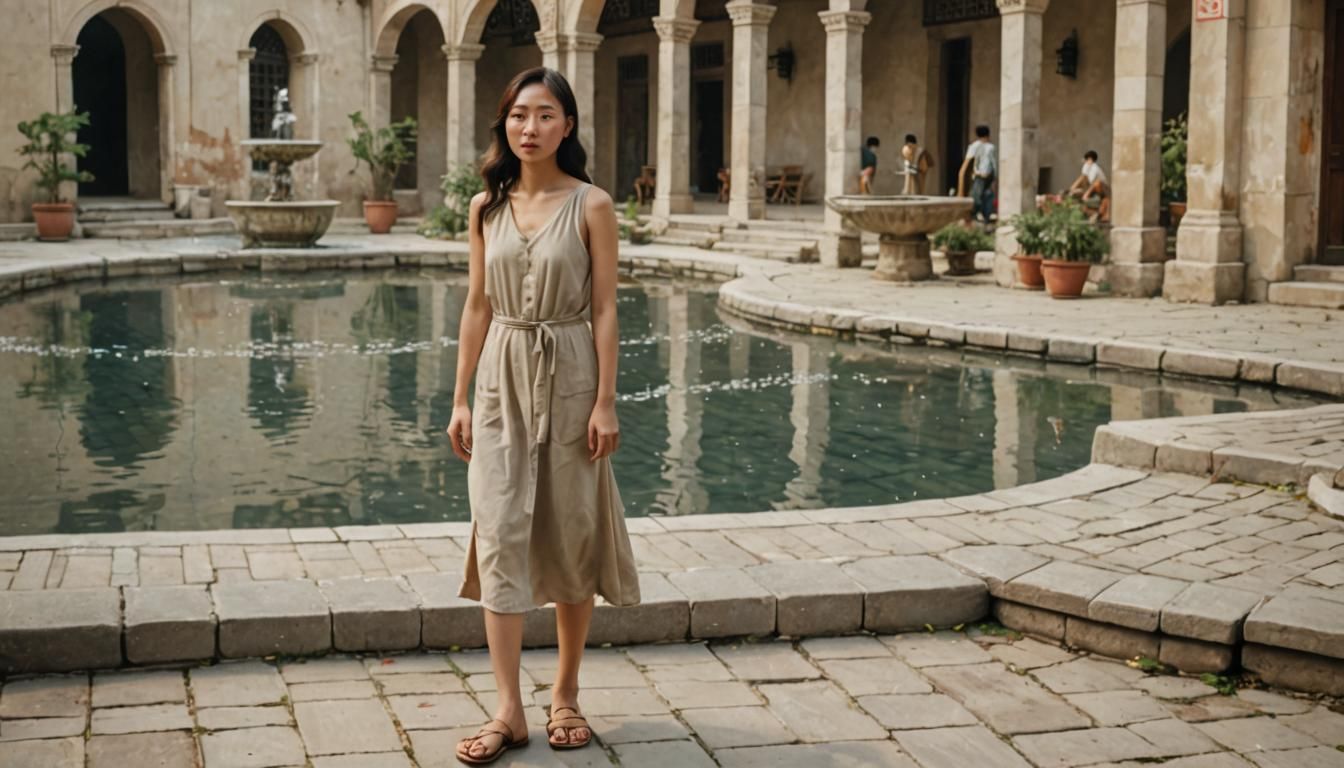 Barefoot Girl in Courtyard: Soviet Realism