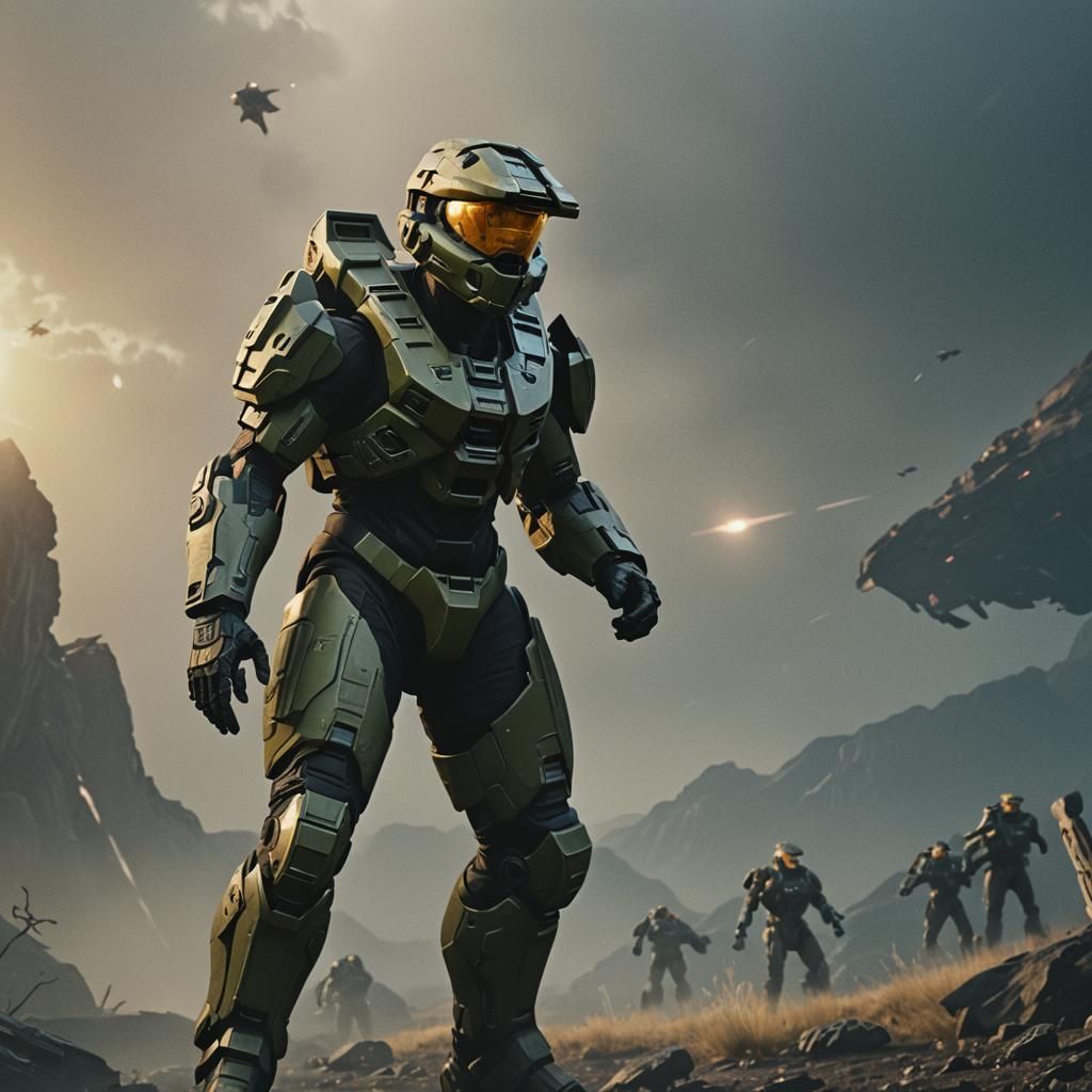 Epic Sci-Fi Scene in Cinematic Style