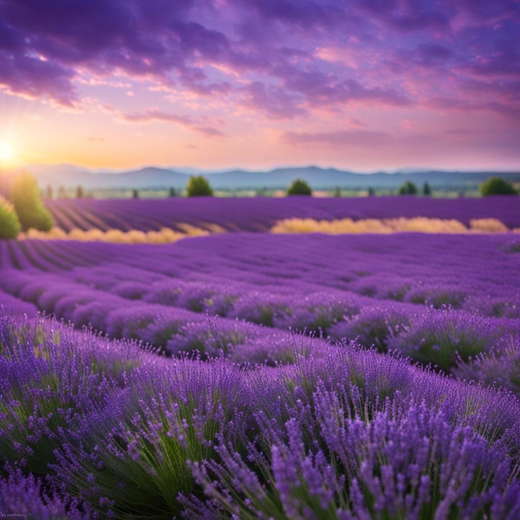 Glass Lavender Field in Professional Photography Style