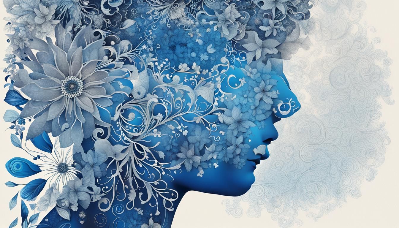 Summer Beach Silhouette Portrait in Charcoal