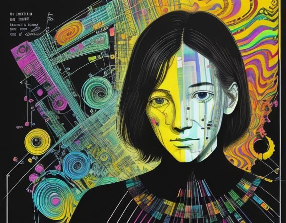 Psychedelic Graphic Score in Complementary Colors