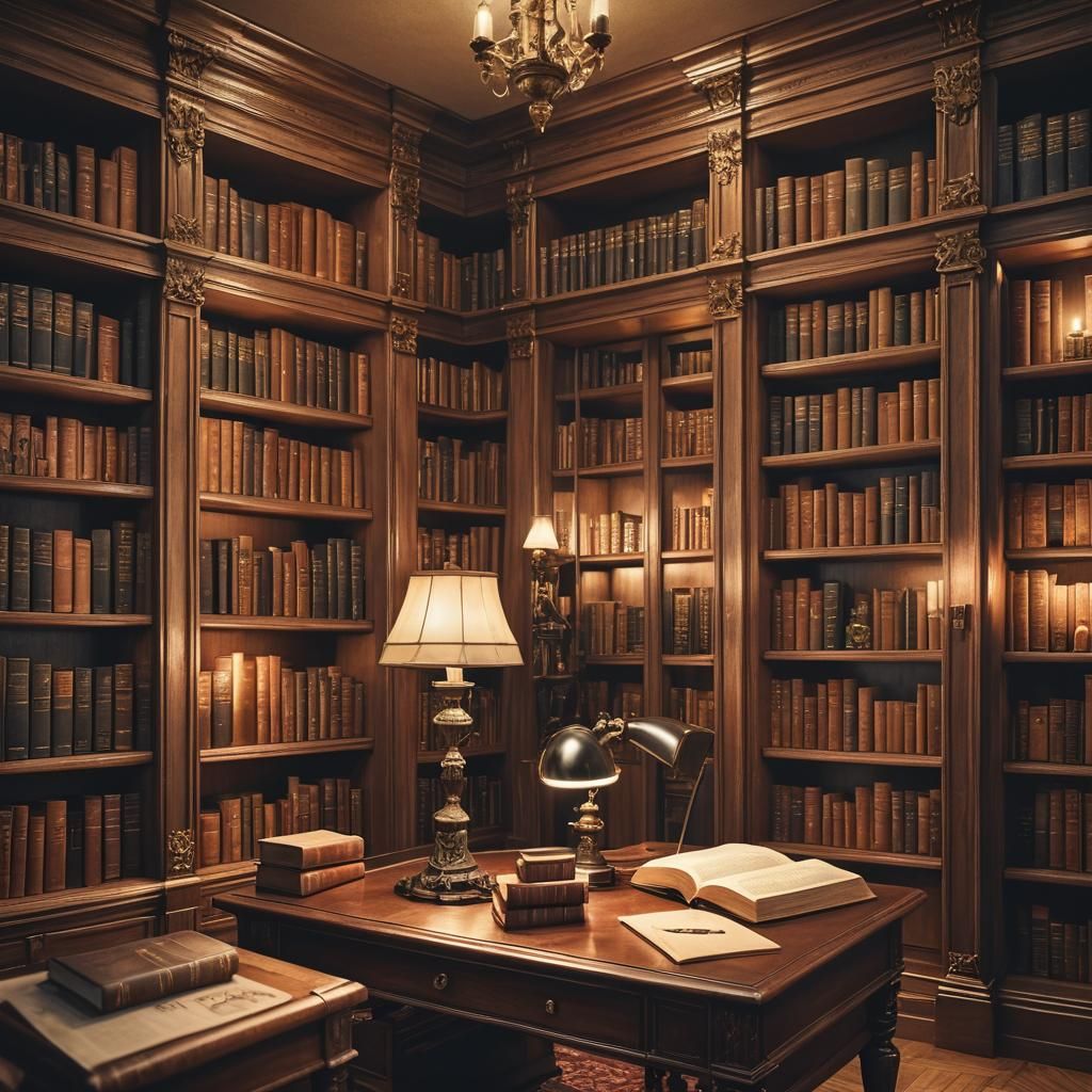 Elegant Women's Library in Closet, Macro Photography