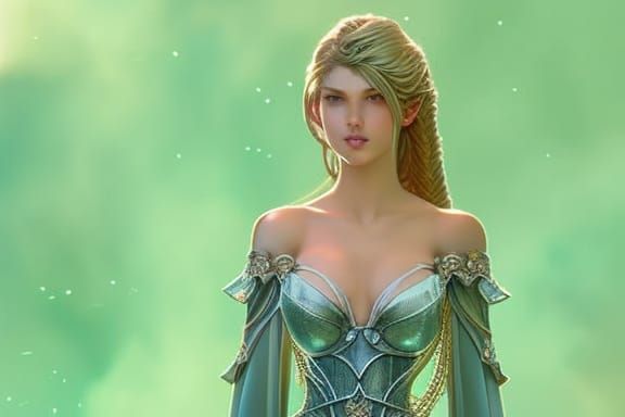 "Beautiful princess made of liquid gold wearing a wire frame bodice, head and shoulders portrait, 8k resolution concept ...