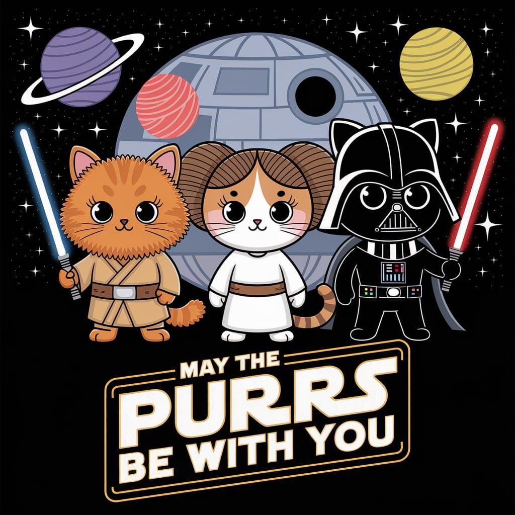 MAY THE PURRS BE WITH YOU.