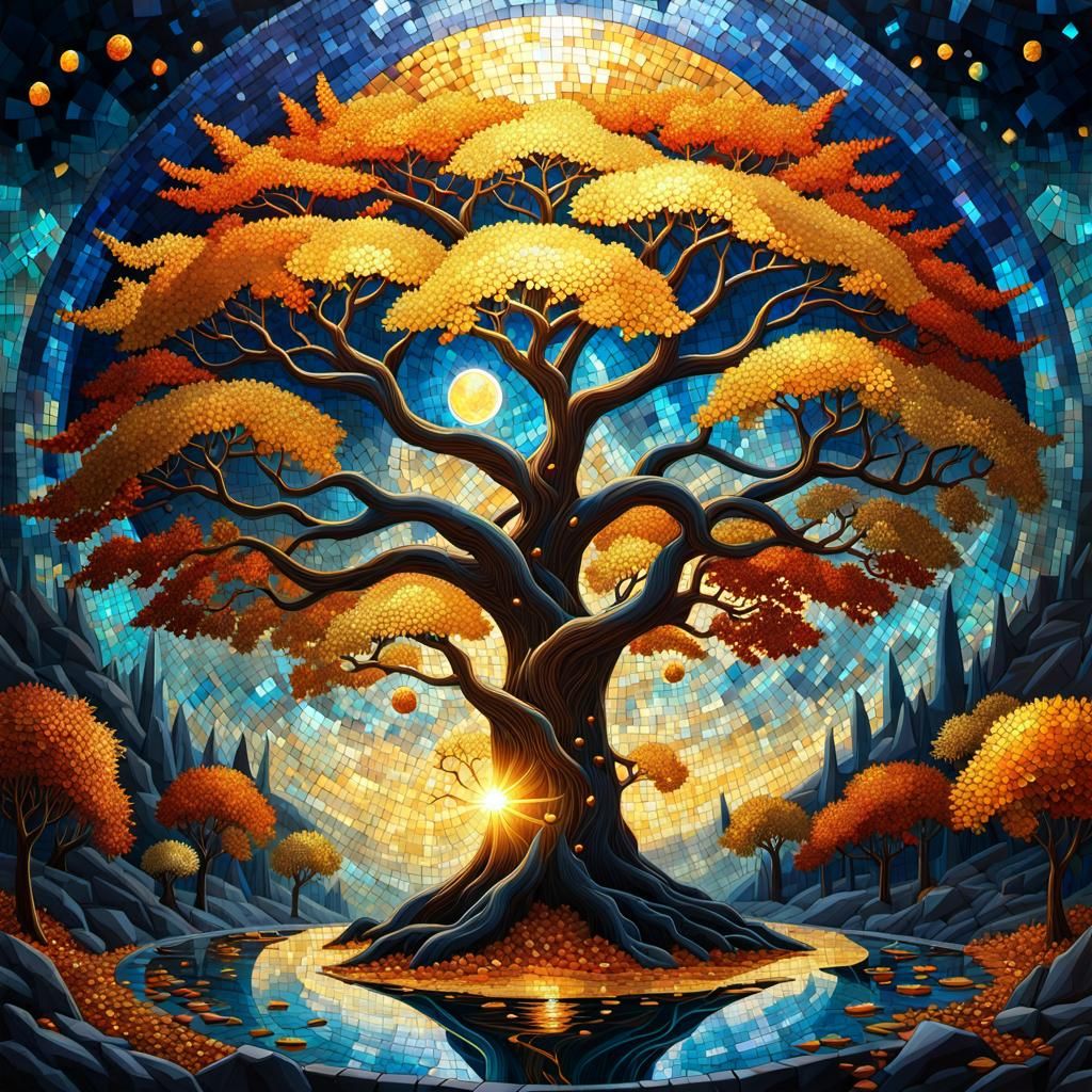 Iridescent Mosaic: Magic Tree of Worlds