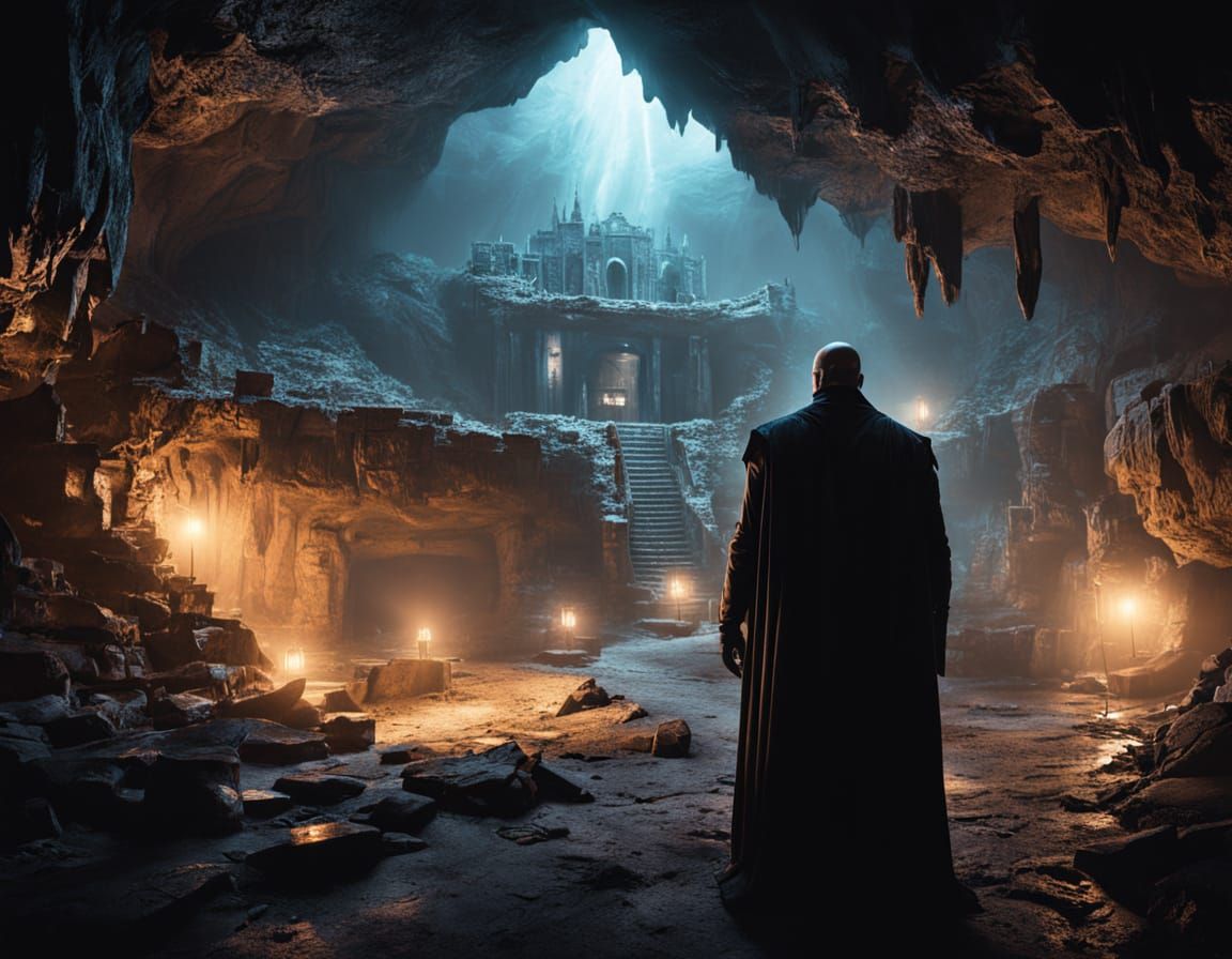 Supervillain's Underground Lair With Eerie Glowing Chambers