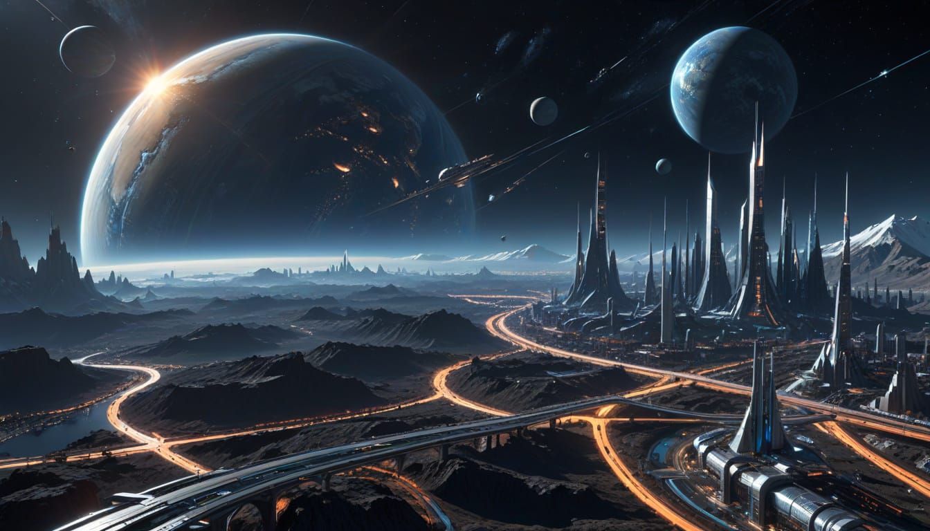 Cyberpunk Earthscape from Low Orbit