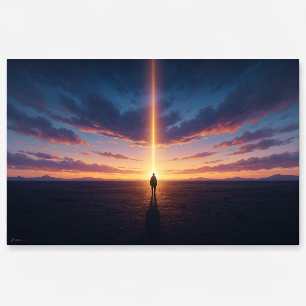 Hope Emerges: Lone Figure on Plain at Dawn