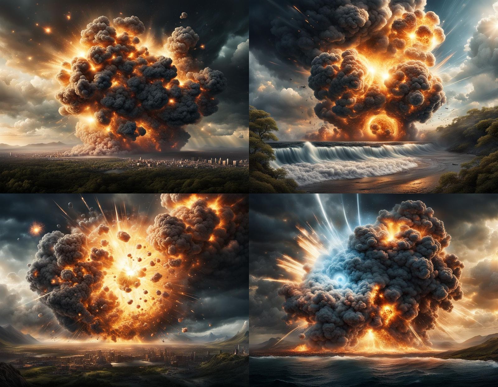 Photorealistic Molecular Collision: Explosion of Light