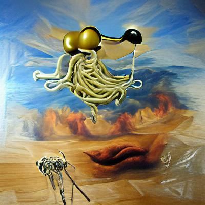 Flying Spaghetti Monster in Surrealist Style