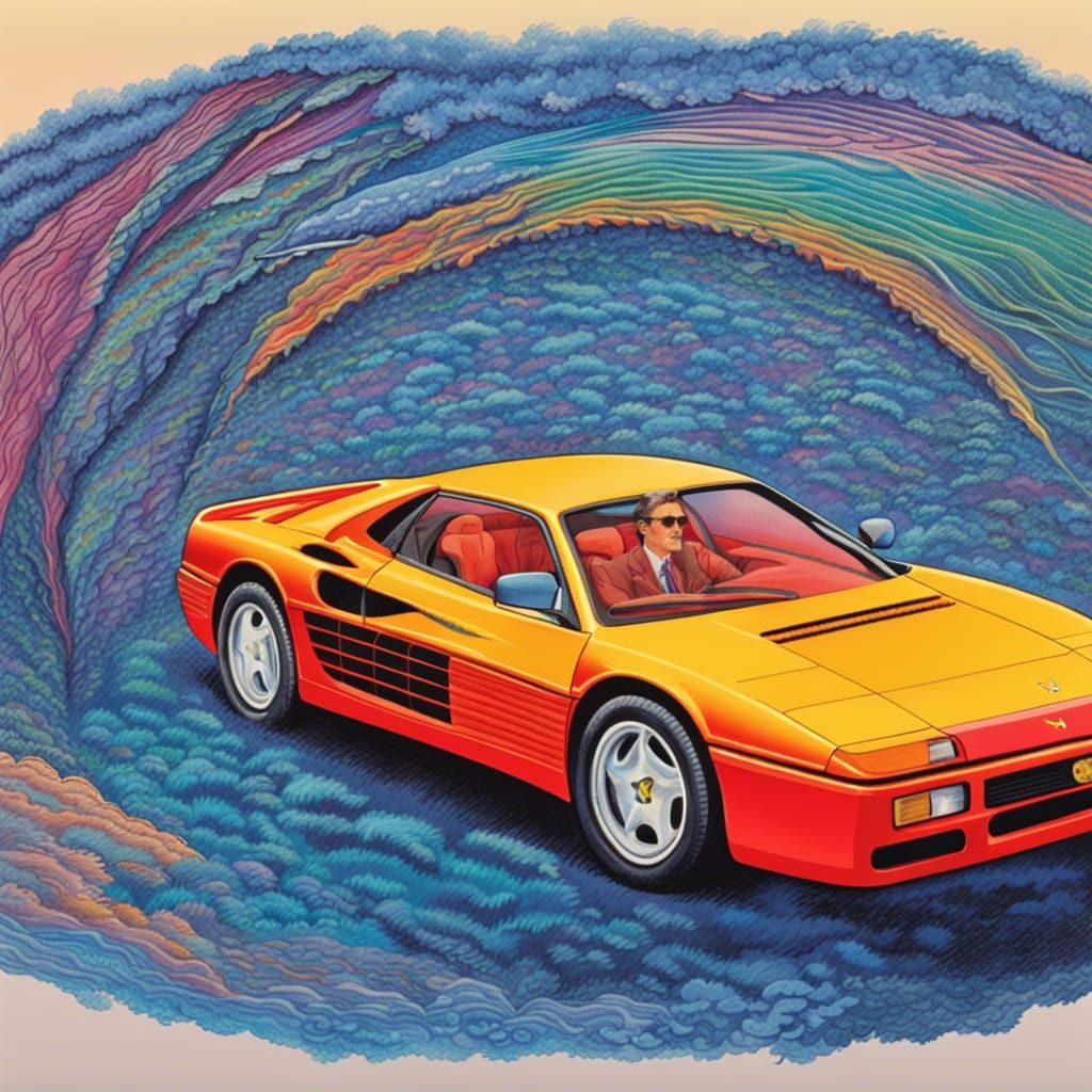 Ferrari Testarossa in 1980s Style