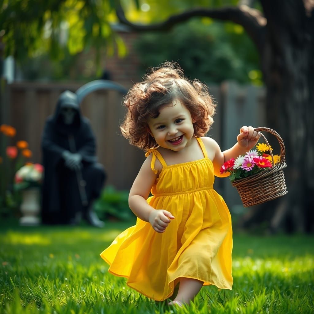 Childhood Joy Interrupted: A Somber Watcher