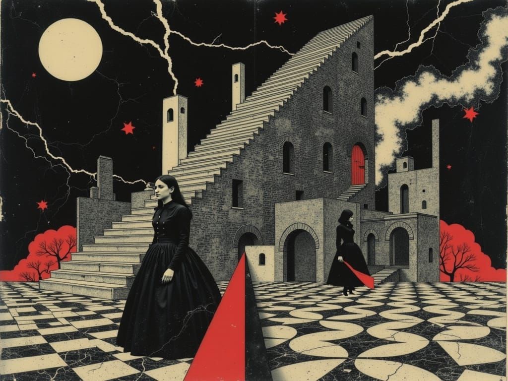 Queen of Hearts in M.C. Escher Pop Art