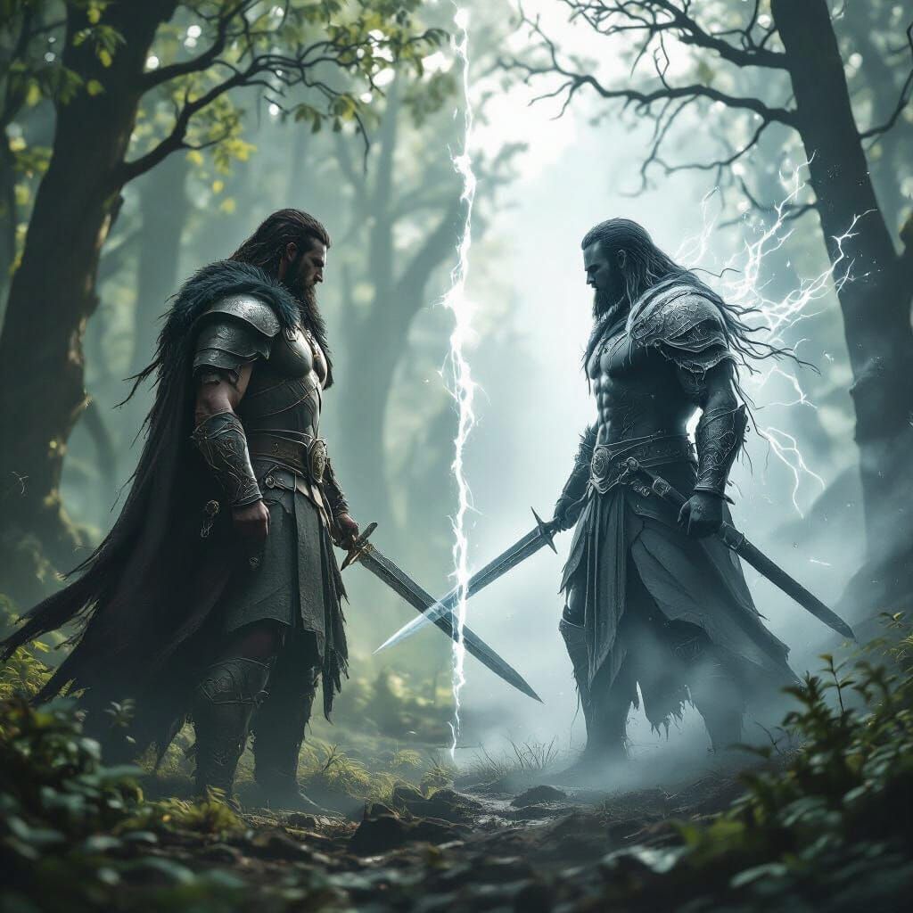 Celtic Warrior Split Between Worlds