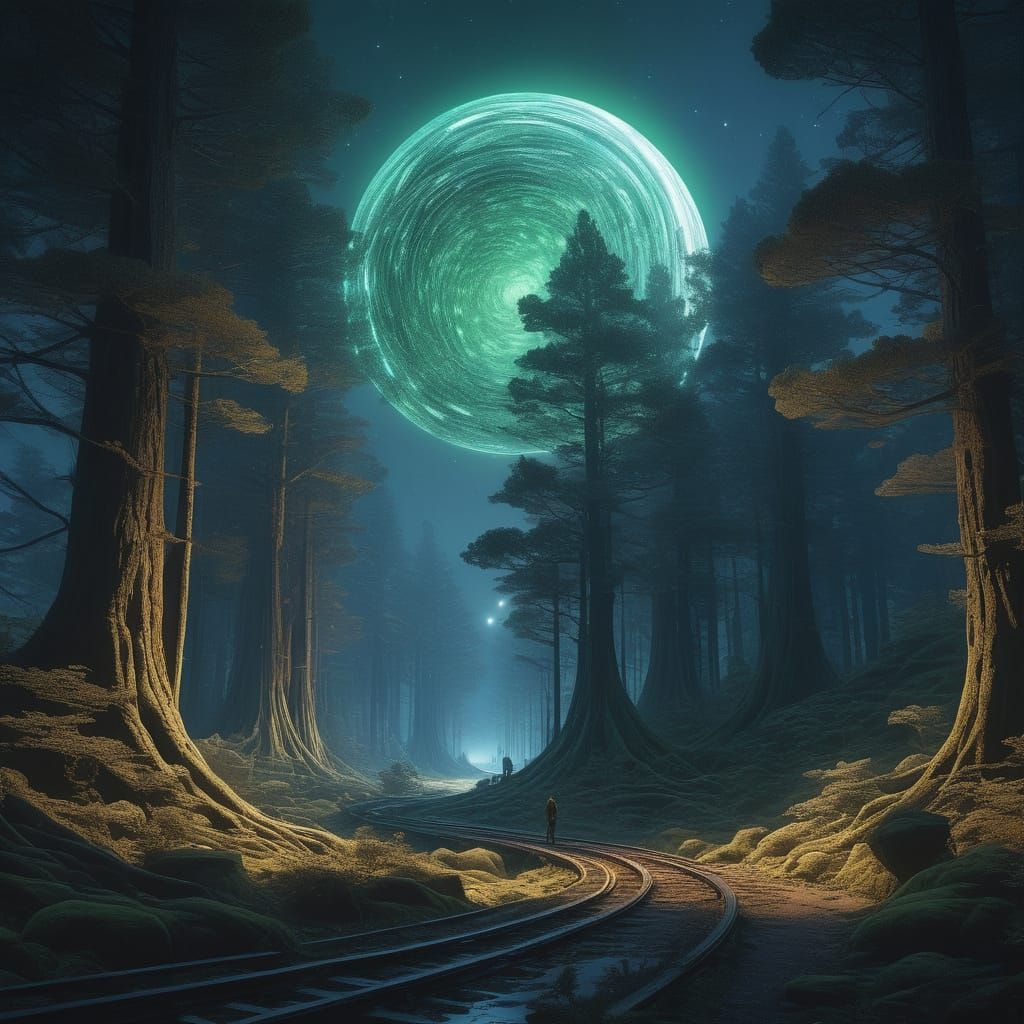 Celestial Fractal Nebula in Deep, Rich Hues