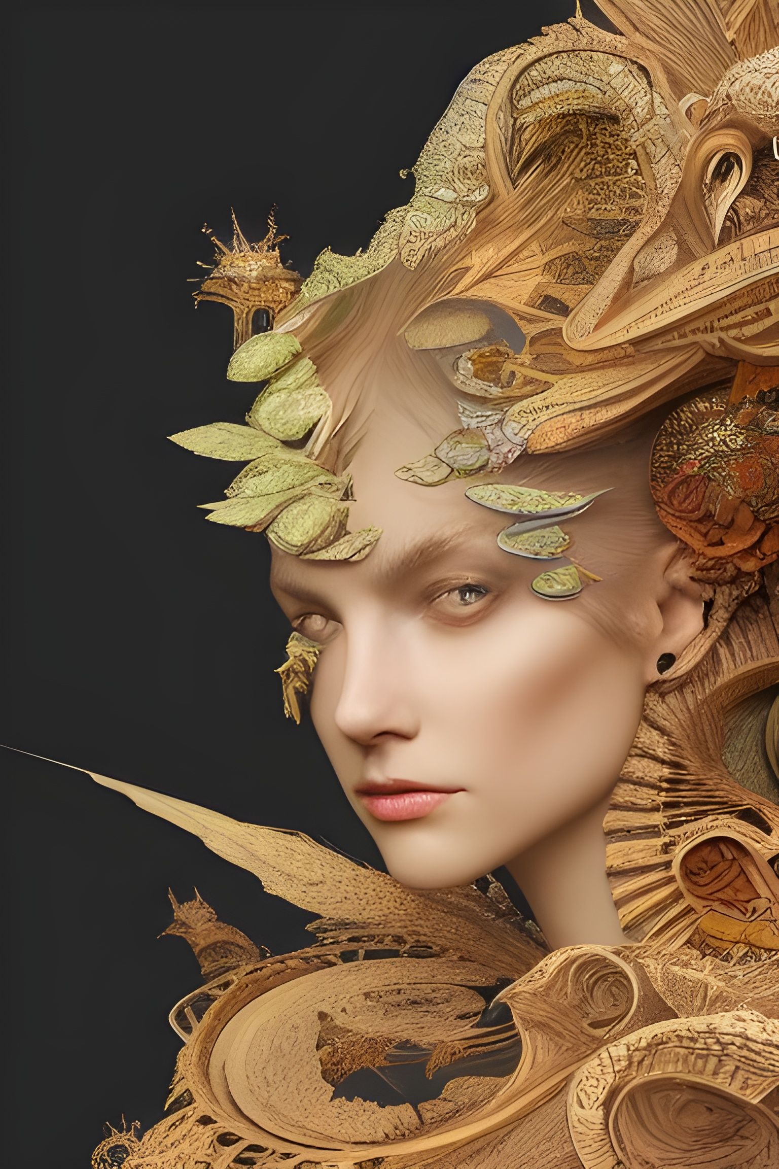Otherworldly Beauty Portrait in Hyperrealistic Style