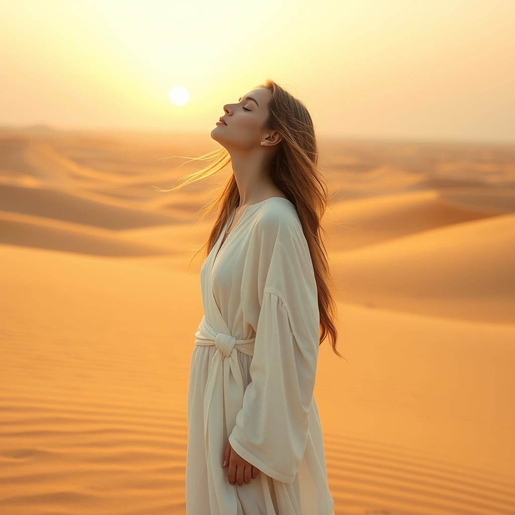 Serene Desert Goddess at Dawn