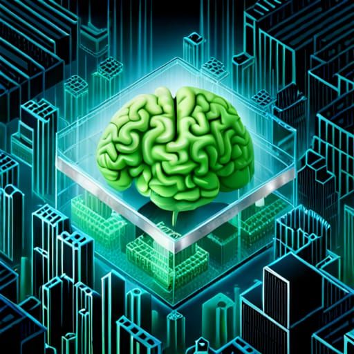 Cybernetic Brain Maze in Glass Box, Aerial View