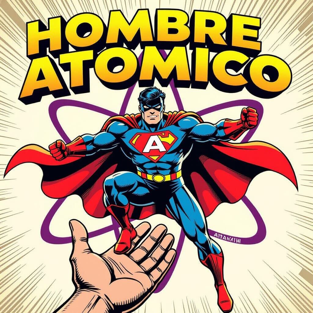 Atomic Man: Comic Book Superhero Illustration