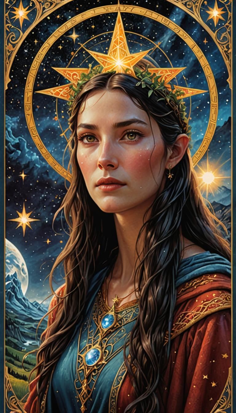 The Star Tarot Card: Arwen-Inspired Hyperrealism