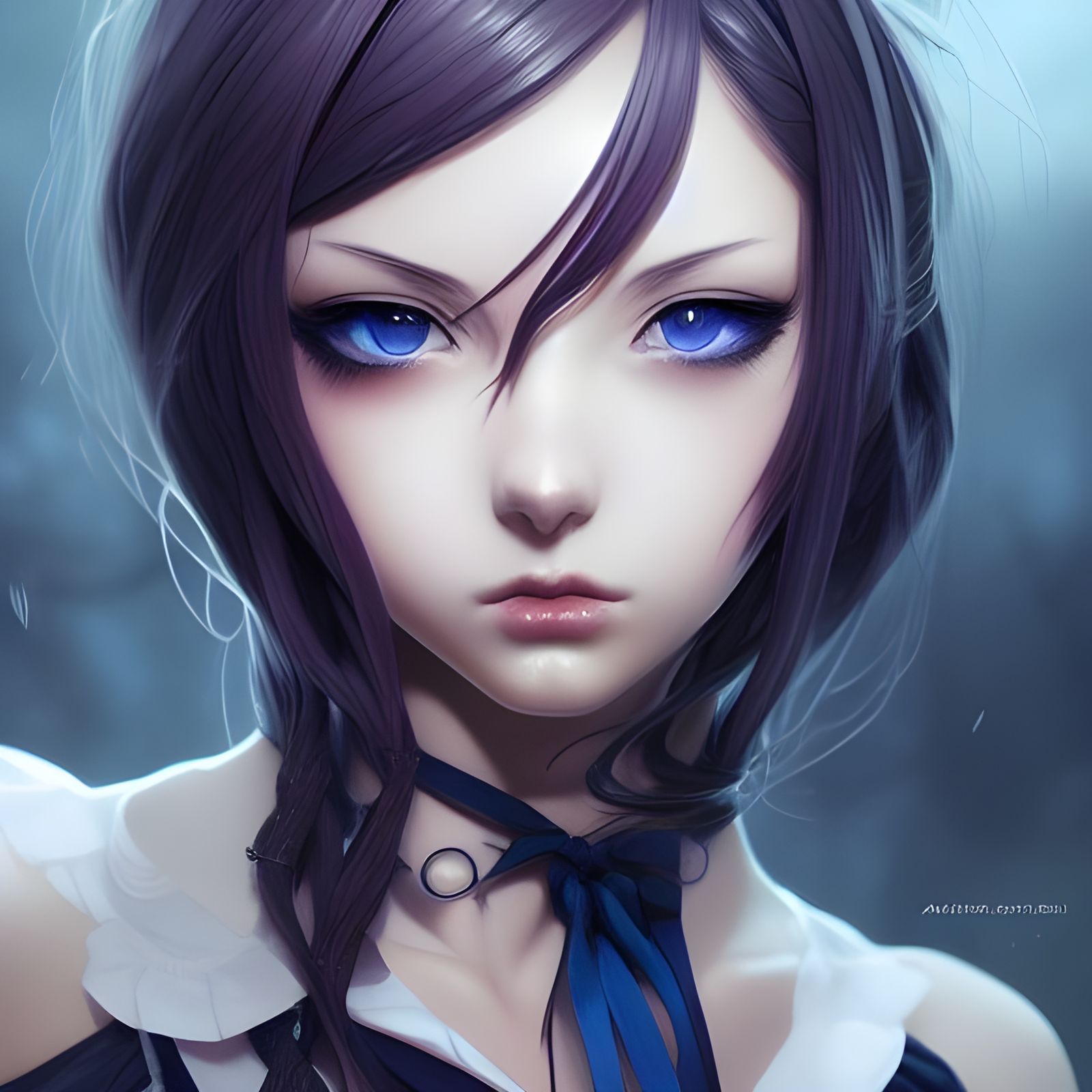 Anime Schoolgirl with Intricate Design, Hyper-Realistic Illu...