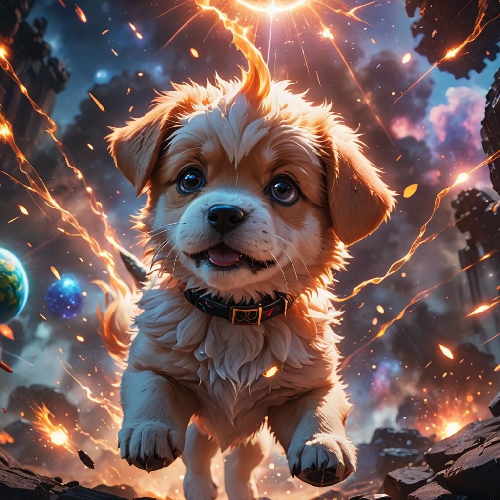Anime Puppy Incinerates Planet with Eye Lasers