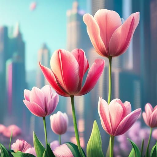 Cyberpunk Tulips: Neon Flowers in 2099