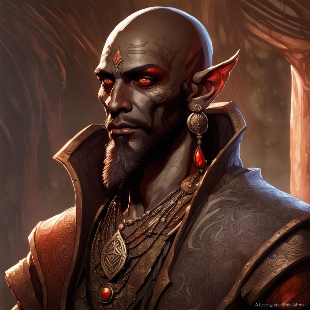 Dark Elf Alchemist in Dark Fantasy Style