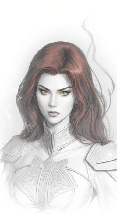 Comic Book Style Superheroine in Golden Corset